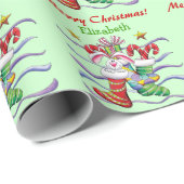 Kute kerststaart Bunny Personalized Cadeaupapier (Rol Hoek)