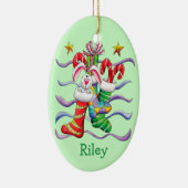 Kute kerststaart Bunny Personalized Keramisch Ornament (Rechts)
