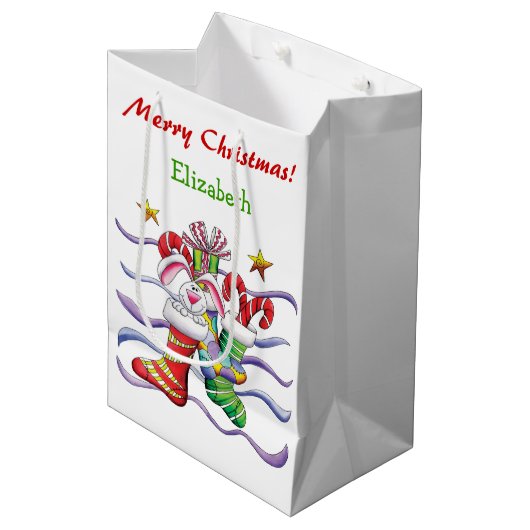 Kute kerststaart Bunny Personalized Medium Cadeauzakje (Voorkant Gekanteld)