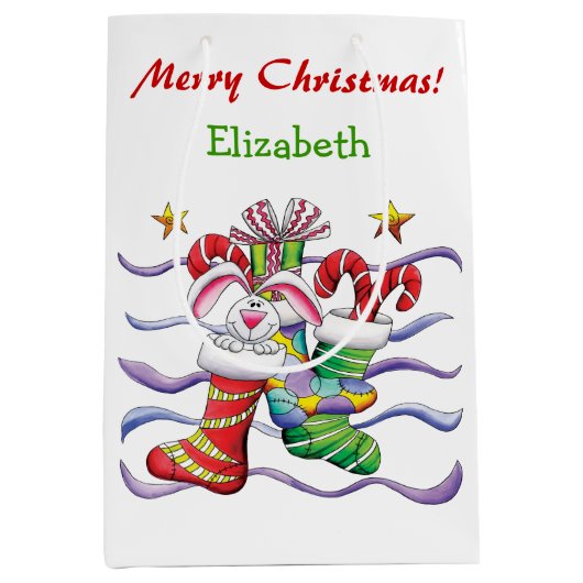 Kute kerststaart Bunny Personalized Medium Cadeauzakje (Voorkant)