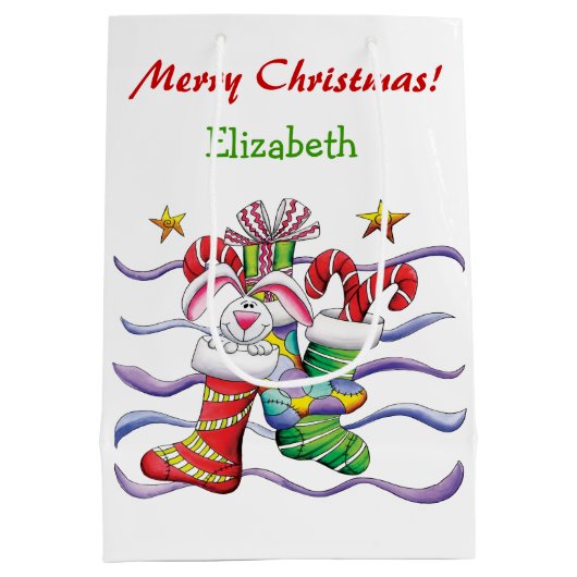 Kute kerststaart Bunny Personalized Medium Cadeauzakje (Achterkant)