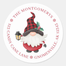 Kute kerststome Return-adres Ronde Sticker