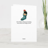 Kute kerststop, klein kind, mistletoes feestdagen kaart (Achterkant)