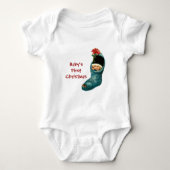 Kute kerststop, klein kind, roze blauw romper (Voorkant)