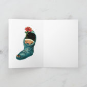 Kute kerststop, klein kind, wit rood feestdagen kaart (Binnen)