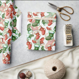 Kute kerststopping cadeaupapier