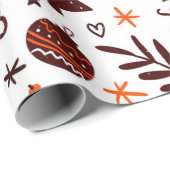 Kute kerstsymbolen patroon op wit cadeaupapier (Rol Hoek)