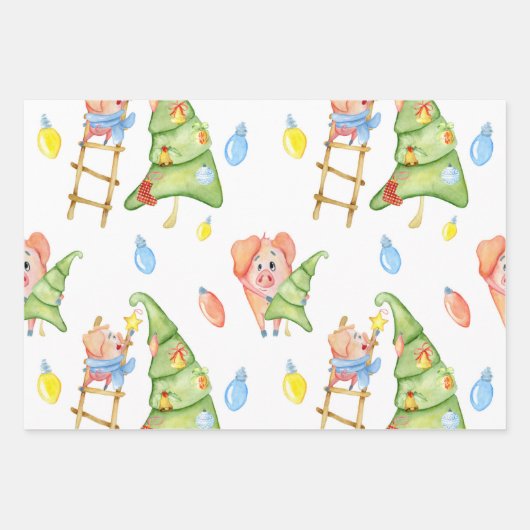 Kute kersttaarten inpakpapier vel (Voorkant 3)