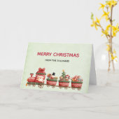 Kute kersttas met valstrik voor speelgoed met kers kaart (Gele Bloem)