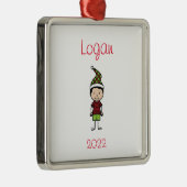 Kute kersttekens Gepersonaliseerde Kinderen Metalen Ornament (Rechts)