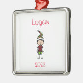 Kute kersttekens Gepersonaliseerde Kinderen Metalen Ornament (Links)