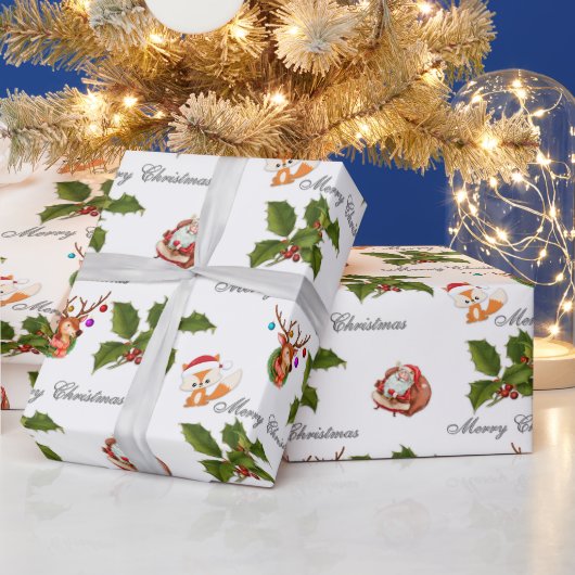 Kute kersttekens patroon cadeaupapier (Feestdagen)