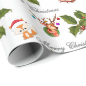 Kute kersttekens patroon cadeaupapier (Rol Hoek)