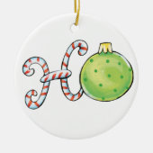 Kute kersttekst, Ho in Ornamenten met snoepsuikerr (Voorkant)