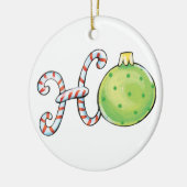 Kute kersttekst, Ho in Ornamenten met snoepsuikerr (Links)