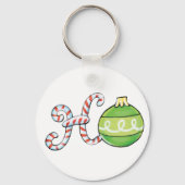 Kute kersttekst, Ho in Ornamenten met snoepsuikerr Sleutelhanger (Achterkant)