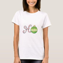 Kute kersttekst, Ho in Ornamenten met snoepsuikerr T-shirt