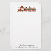 Kute kersttrein met speelgoed briefpapier (Voorkant / Achterkant)
