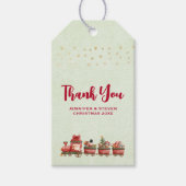 Kute kersttrein met speelgoed cadeaulabel (Voorkant)