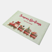 Kute kersttrein met speelgoed deurmat (Schuin)