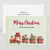 Kute kersttrein met speelgoed feestdagenkaart (Voorkant / Achterkant)