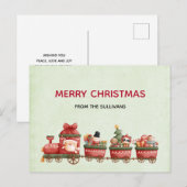 Kute kersttrein met speelgoed feestdagenkaart (Voorkant / Achterkant)