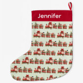 Kute kersttrein met speelgoed grote kerstsok (Achterkant)