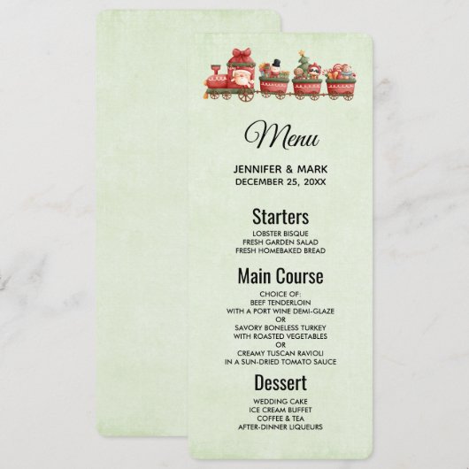 Kute kersttrein met speelgoed kaart (Voorkant / Achterkant)