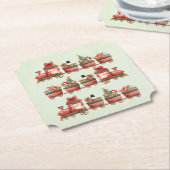 Kute kersttrein met speelgoed kartonnen onderzetters (Gekanteld)