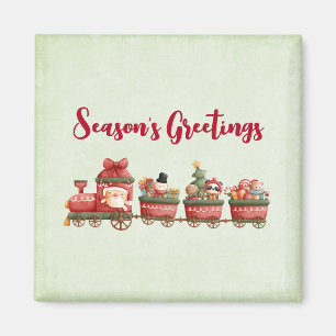 Kute kersttrein met speelgoed magneet