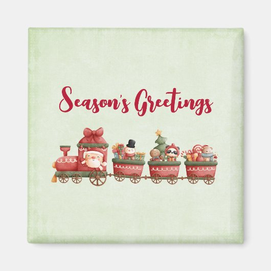 Kute kersttrein met speelgoed magneet (Voorkant)