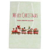 Kute kersttrein met speelgoed medium cadeauzakje (Achterkant)