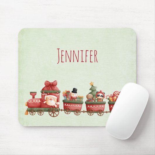 Kute kersttrein met speelgoed muismat (Met muis)