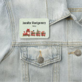 Kute kersttrein met speelgoed naamplaatje (In situ)