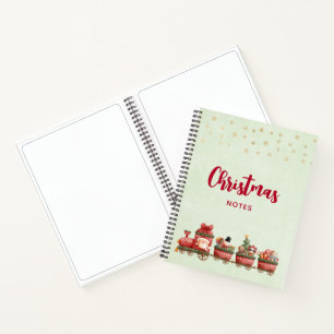 Kute kersttrein met speelgoed notitieboek