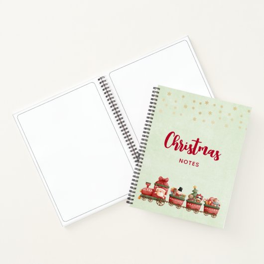 Kute kersttrein met speelgoed notitieboek (Binnen)