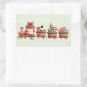 Kute kersttrein met speelgoed rechthoekige sticker (Tas)