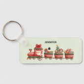 Kute kersttrein met speelgoed sleutelhanger (Achterkant)