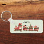Kute kersttrein met speelgoed sleutelhanger (Achterkant)