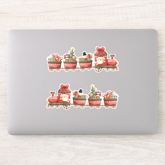 Kute kersttrein met speelgoed sticker (Computer)