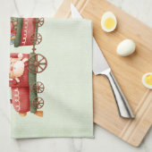 Kute kersttrein met speelgoed theedoek (Quarter Fold)