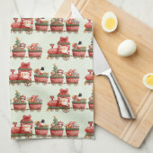 Kute kersttrein met speelgoed theedoek (Quarter Fold)