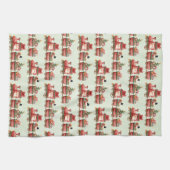 Kute kersttrein met speelgoed theedoek (Horizontaal)