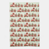 Kute kersttrein met speelgoed theedoek (Verticaal)