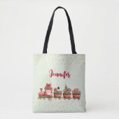 Kute kersttrein met speelgoed tote bag (Voorkant)
