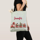 Kute kersttrein met speelgoed tote bag (Dichtbij)