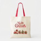 Kute kersttrein met speelgoed tote bag (Voorkant)