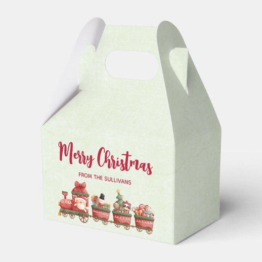 Kute kerstval met speelgoed voor kerstmis bedankdoosjes (Voorkant Zijde)