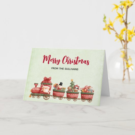 Kute kerstval met speelgoed voor kerstmis kaart (Gele Bloem)