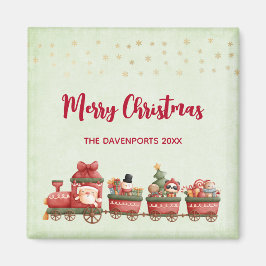 Kute kerstval met speelgoed voor kerstmis magneet